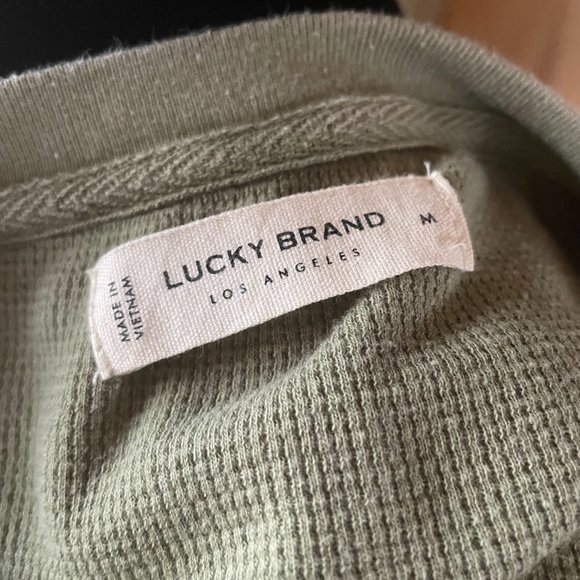 Lucky Brand Reglan Waffle Popover Cropped Thermal Medium - Picture 7 of 7